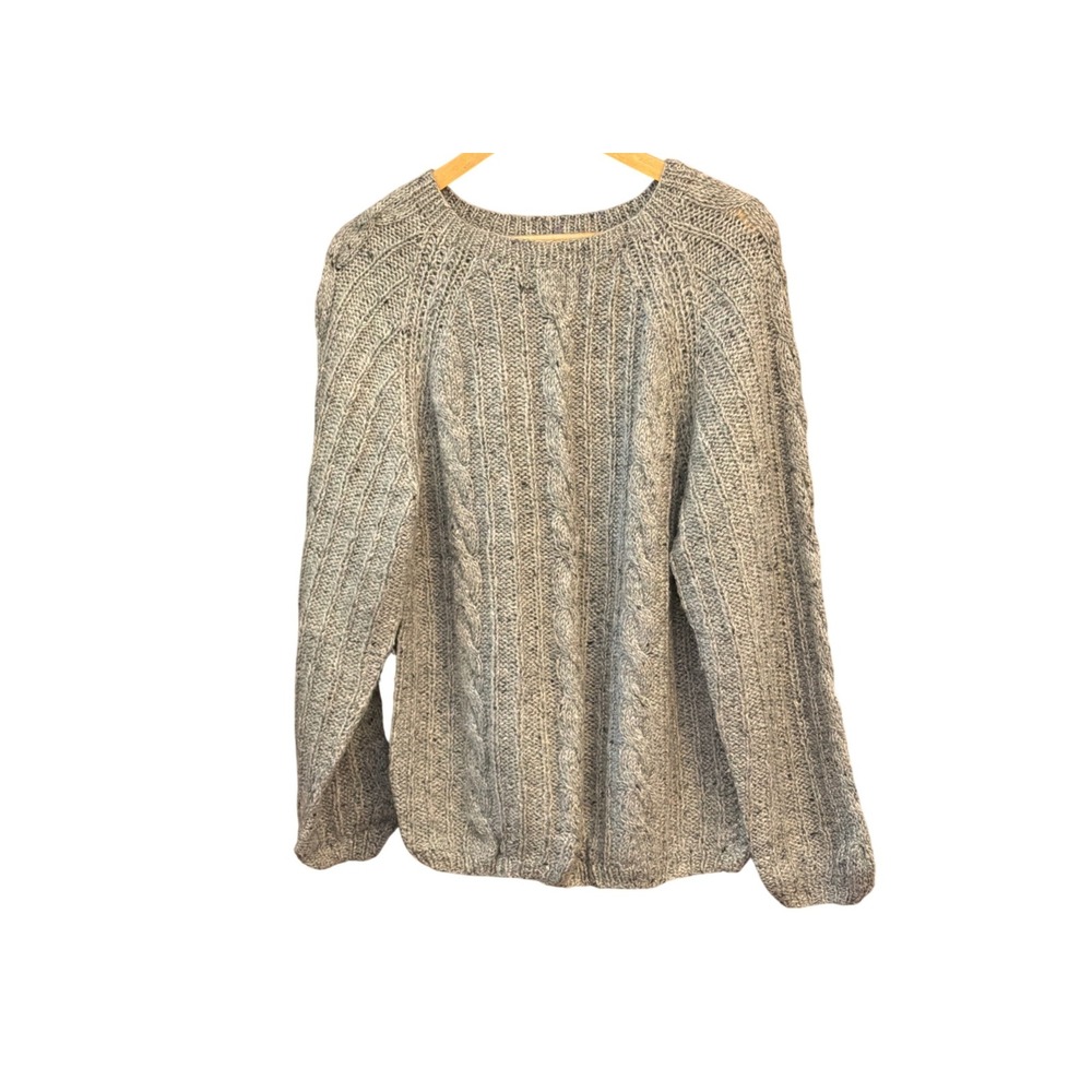 Vintage Handmade Cable Knit Sweater Cottagecore Rustic Hygge Fallcore Old Money